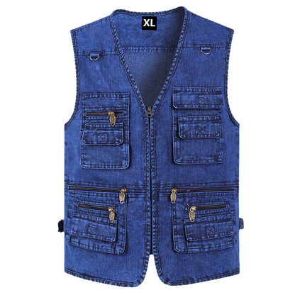 🔥50% OFF【XL-7XL】2025 Męska kamizelka dżinsowa z wieloma kieszeniami