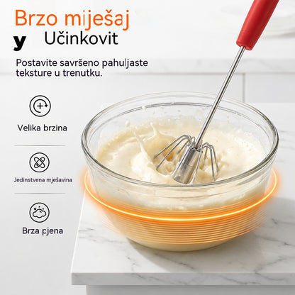 🥳Kupite 1, dobijte 1 gratis💞💪 50% popusta! Poluautomatska ručna pjenjača za jaja: pritisnite i zavrtite - nije potrebna struja. Pjenjača za jaja i vrhnje u sekundama. Nježno za vaša zapešća! ✨🧁