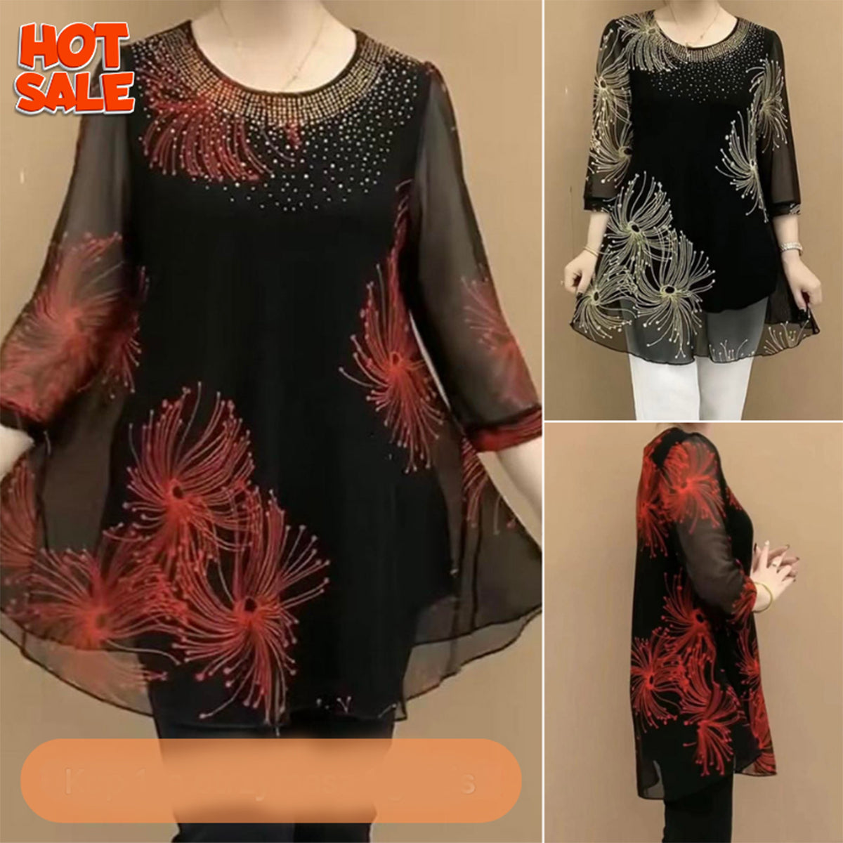 ✨👚【50% zniżki】💖2025 lato nowa moda elegancka damska koszula z szyfonu z nadrukiem, wygodna i oddychająca