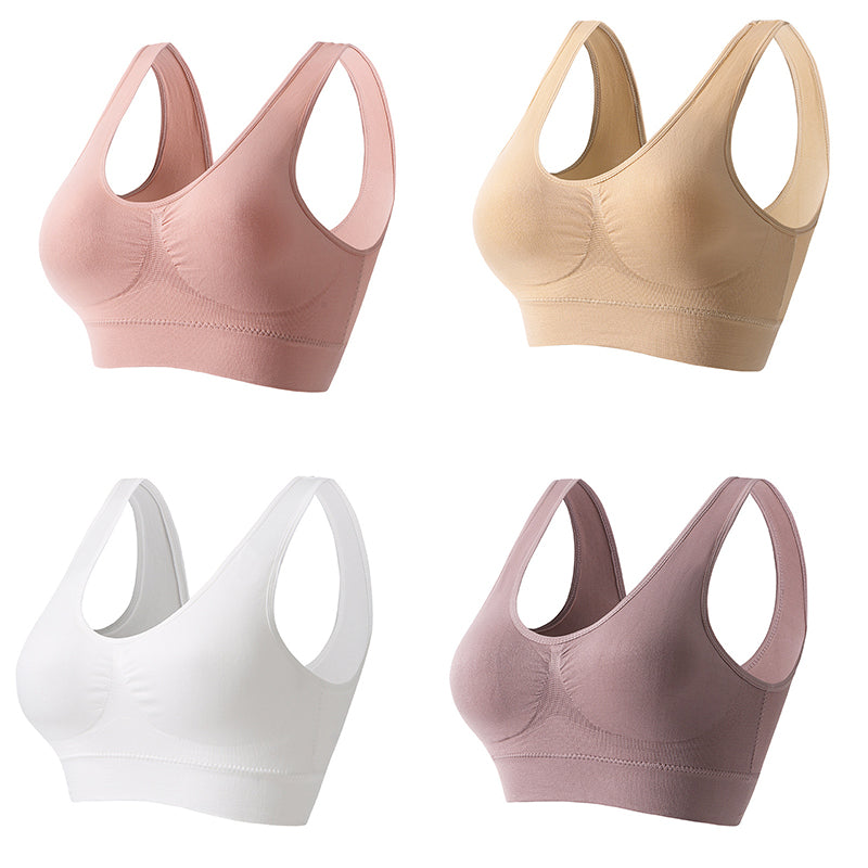 【4 szt.】【S-5XL】 Seksowny biustonosz push-up bez fiszbin dla dużych rozmiarów