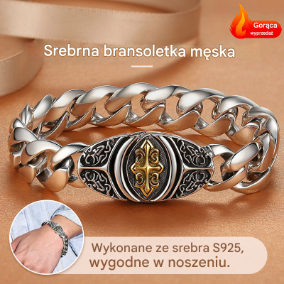 ✨【Wykonana ze srebra próby 925】🔥Stara bransoletka na szczęście dla mężczyzn i kobiet, styl miejski punk, ręcznie robiona, wyjątkowy wygląd