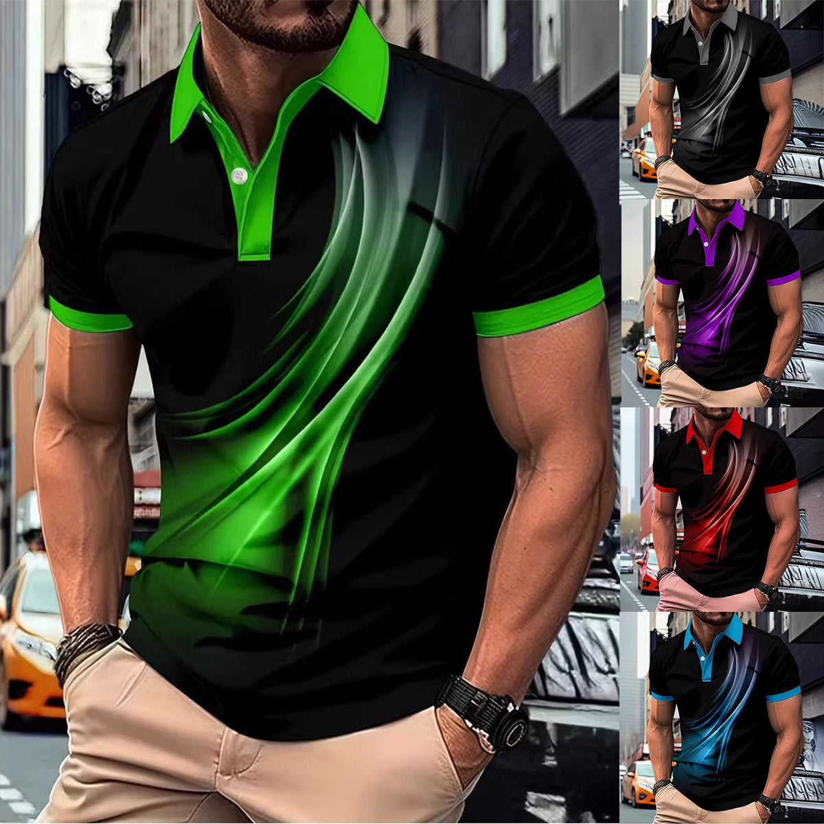 👔🔥 Plaćanje pouzećem✅️【40-130kg】Nova muška ljetna polo majica s 3D prugama