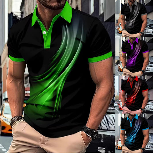 👔🔥 Plaćanje pouzećem✅️【40-130kg】Nova muška ljetna polo majica s 3D prugama