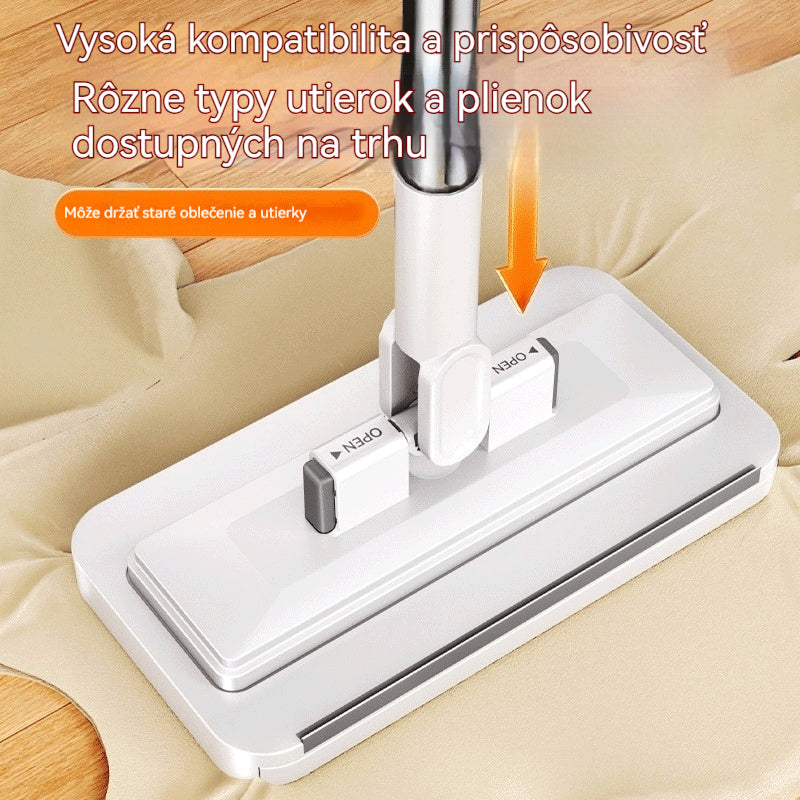 🔥【4-dielna sada】Multifunkčný mop s klipsom na handričku, nový domáci mop bez potreby prania