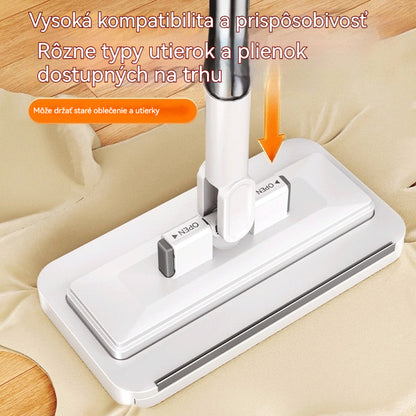 🔥【4-dielna sada】Multifunkčný mop s klipsom na handričku, nový domáci mop bez potreby prania