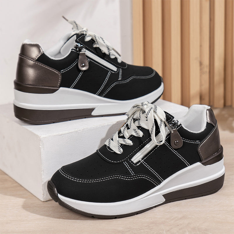 🔥🥿Zapatillas ortopédicas para mujer, elegantes y cómodas, con cremallera lateral y suela gruesa.