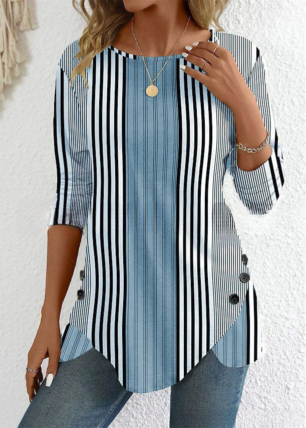 🔥【Ograničeno vrijeme 38% popusta】【S-3XL】Nova proljetna ženska prugasta bluza s printom