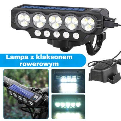 🚨💡 Solarna lampka rowerowa z ładowaniem USB i głośnikiem, idealna do długiej jazdy nocą