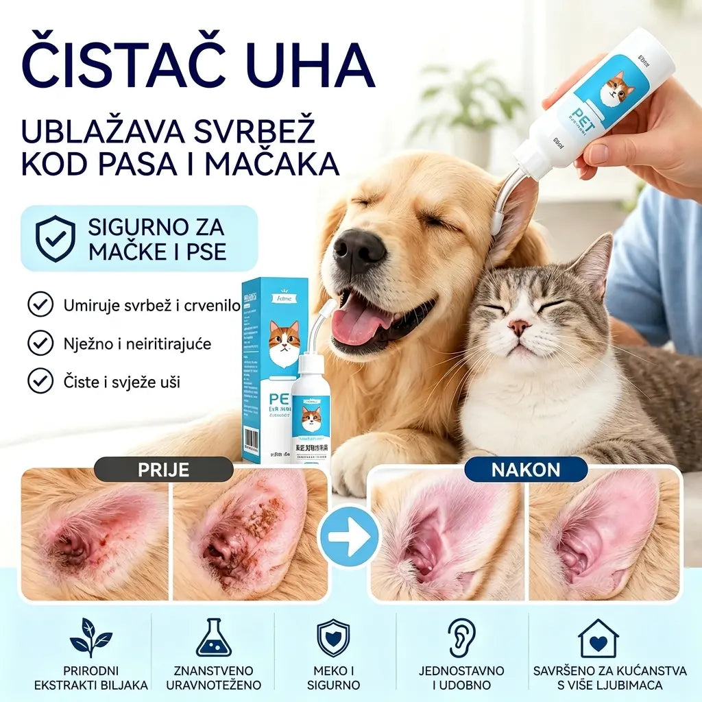 🐶🐱 Sredstvo za čišćenje ušiju za ublažavanje svrbeža ušiju kod pasa i mačaka.