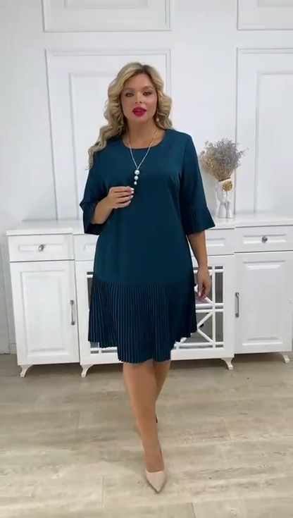 【50% zniżki】【S-5XL】 Sukienka w jednolitym kolorze, casualowa i komfortowa, o eleganckim stylu
