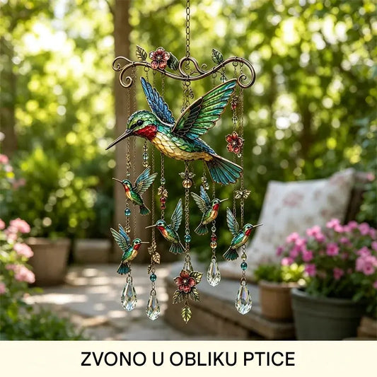 🐦Kristalno zvono za vjetar s kolibrijem i retro oslikanim uzorkom