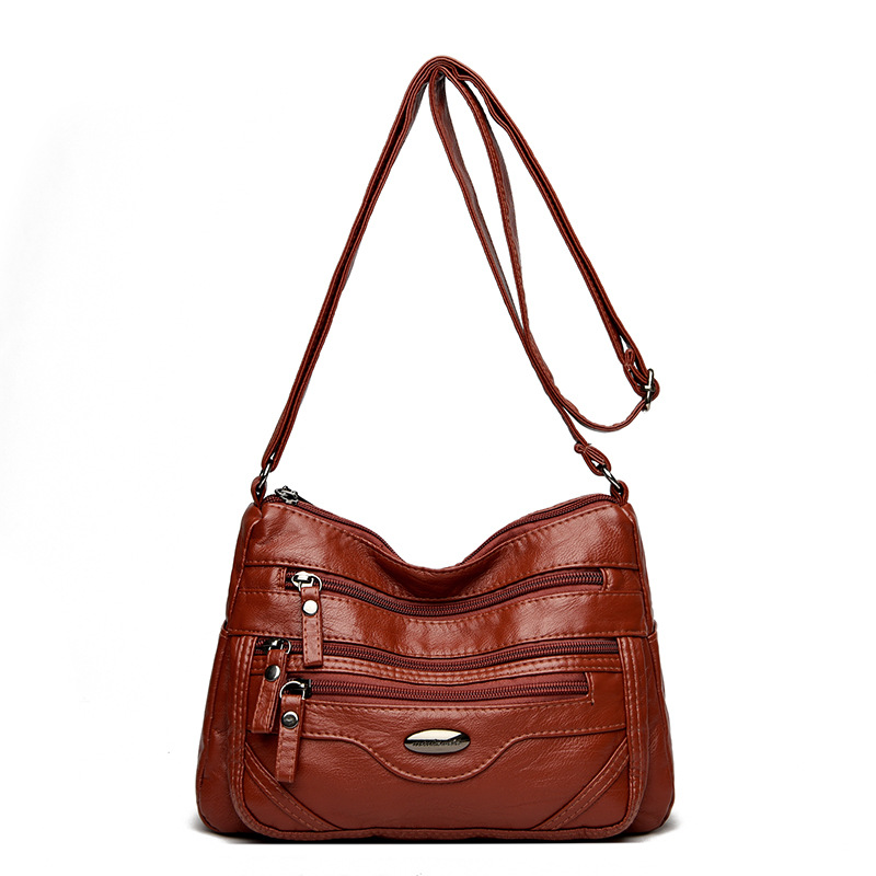 🔥💟Nová crossbody kabelka, všestranná a elegantná, s viacerými priehradkami, vhodná pre ženy stredného veku, s pranou povrchovou úpravou.
