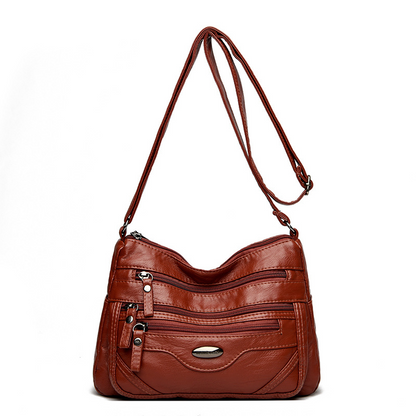 🔥💟Nová crossbody kabelka, všestranná a elegantná, s viacerými priehradkami, vhodná pre ženy stredného veku, s pranou povrchovou úpravou.