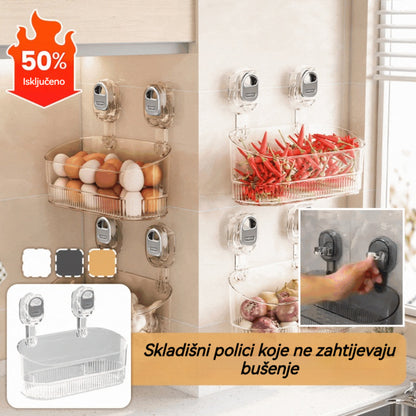 🍽️🧺Ograničena ponuda – pola cijene🔥🔥Držač s usisnom čašom bez bušenja, zidni stalak za odvod u kuhinji i kupaonici