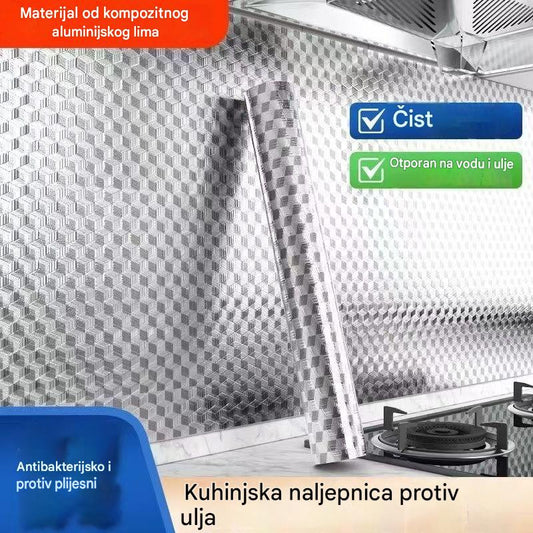 【30 cm * 10 m】🛡️ Uklonjiva ljepljiva aluminijska folija – otporna na masnoću, toplinu i jednostavna za čišćenje
