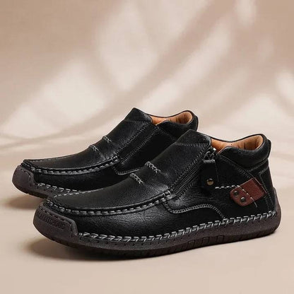 👟✨【38-48】Męskie, ręcznie robione, skórzane, wsuwane buty do jazdy samochodem – szeroki nosek, wsparcie łuku stopy