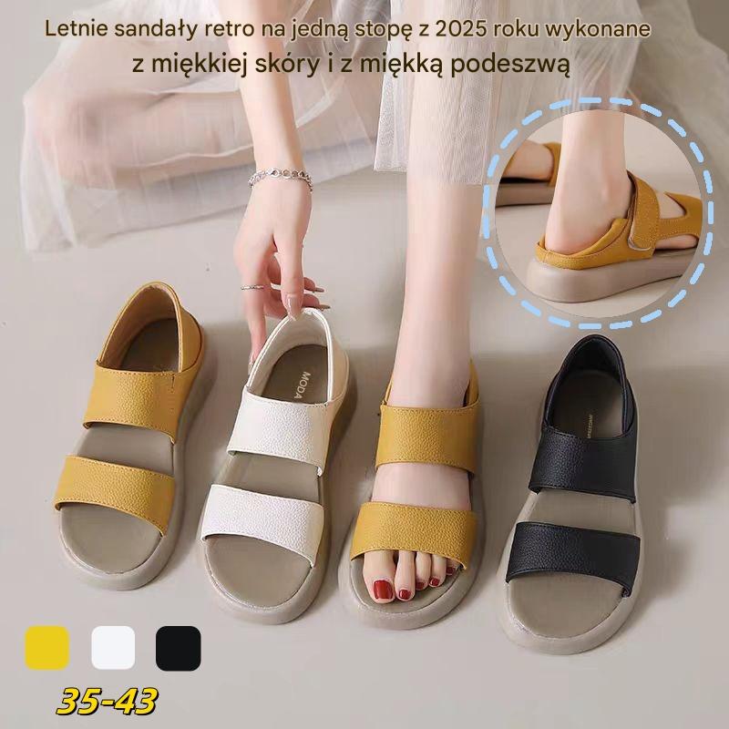 50% zniżki – 👡【35-43】Letnie retro sandały z miękkiej skóry, wygodne z miękką podeszwą