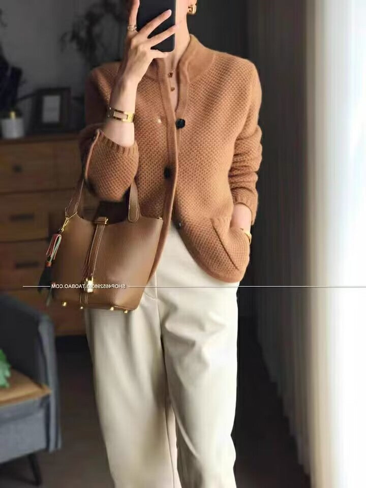 【S-2XL】Jesienny i zimowy kardigan z francuskiego kaszmiru w nowym stylu retro 3752341