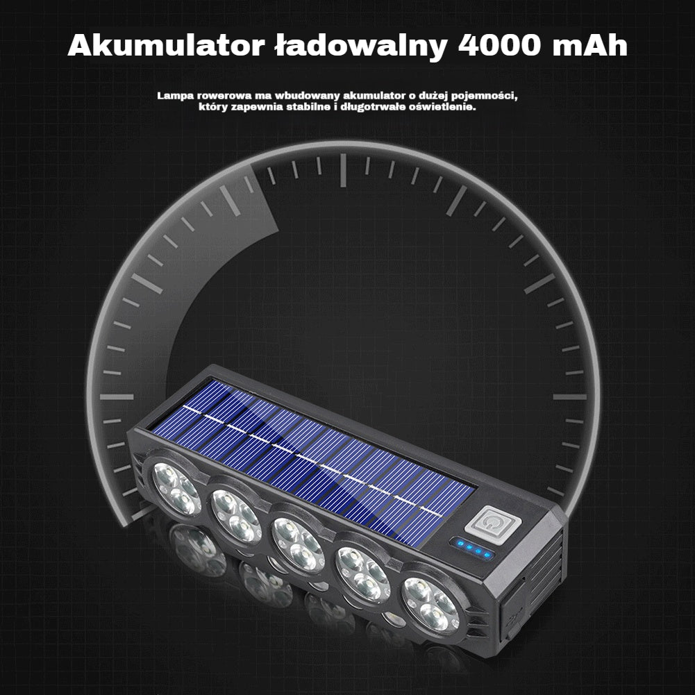 🚨💡 Solarna lampka rowerowa z ładowaniem USB i głośnikiem, idealna do długiej jazdy nocą