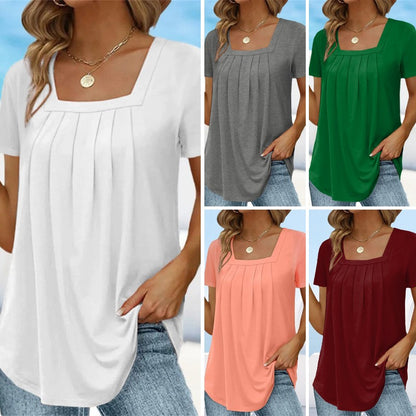 【S-5XL】Koszula damska wielokolorowa w średnim rozmiarze, luźna, jednolity kolor