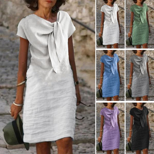 💖👗【Nowy produkt z rabatem】🎉😍【S-3XL】2025 Wiosna i Lato Nowa damska bawełniana sukienka, nowoczesny design, okrągły dekolt