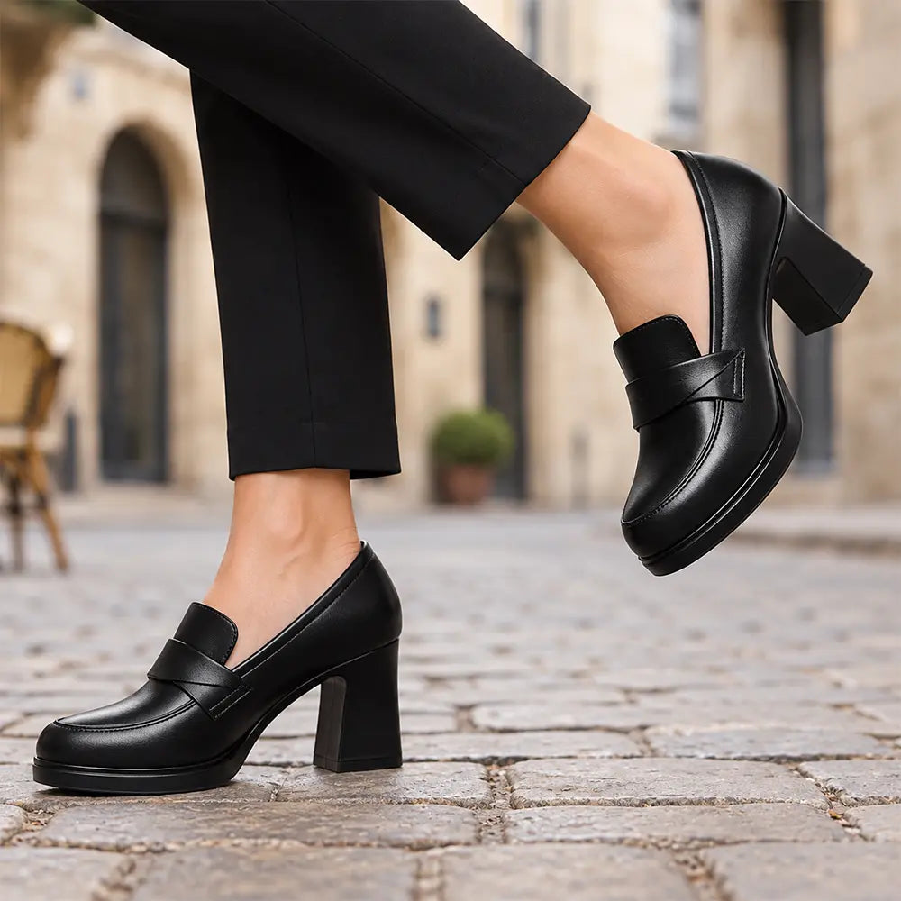 ✨🛒 Veličine 35–40✨🥿Crne niske cipele s masivnim potplatom.