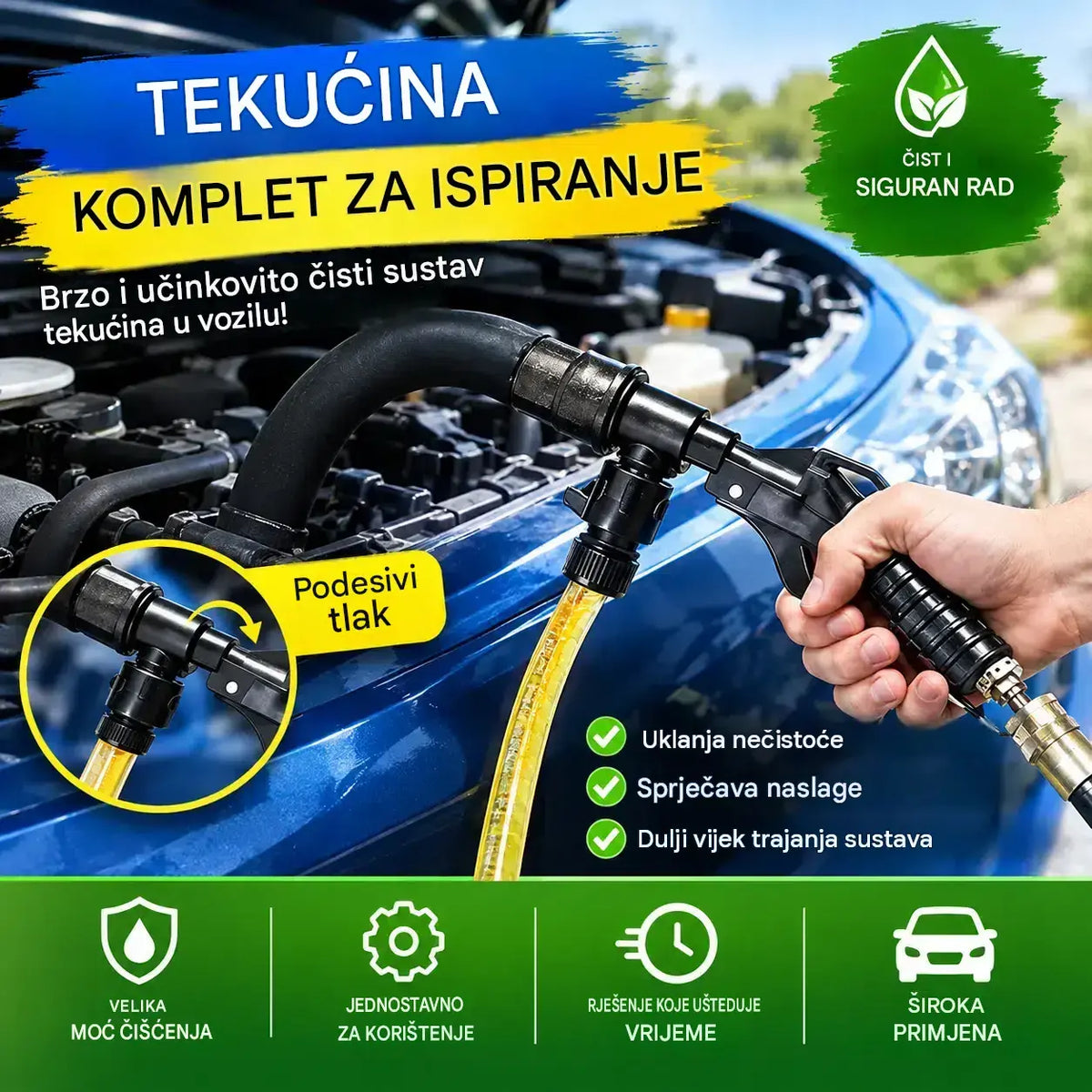 Pneumatski pištolj za puhanje za čišćenje radijatora