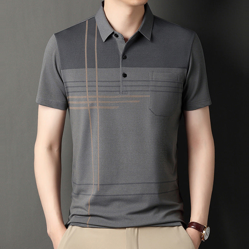 👔【Wyprzedaż magazynowa】【M-4XL】Męska koszulka polo z krótkim rękawem i prążkowanym kołnierzykiem