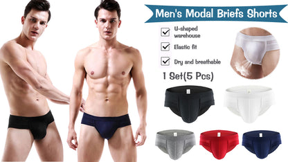 Ofertă limitată🔥【Set de 5】Chiloți bărbătești din modal✅Răcoritori și respirabili✅Delicați cu pielea și moi