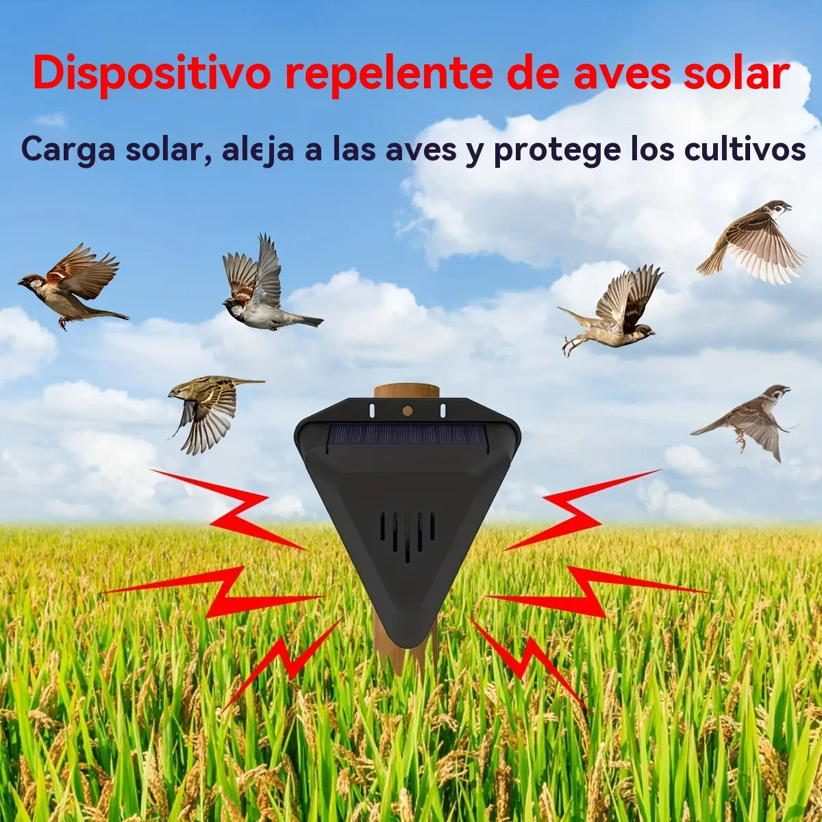 🔥📣Solarni alarm za ptice sa zvukom i svjetlom, idealan za voćnjake, ribnjake, rižina polja