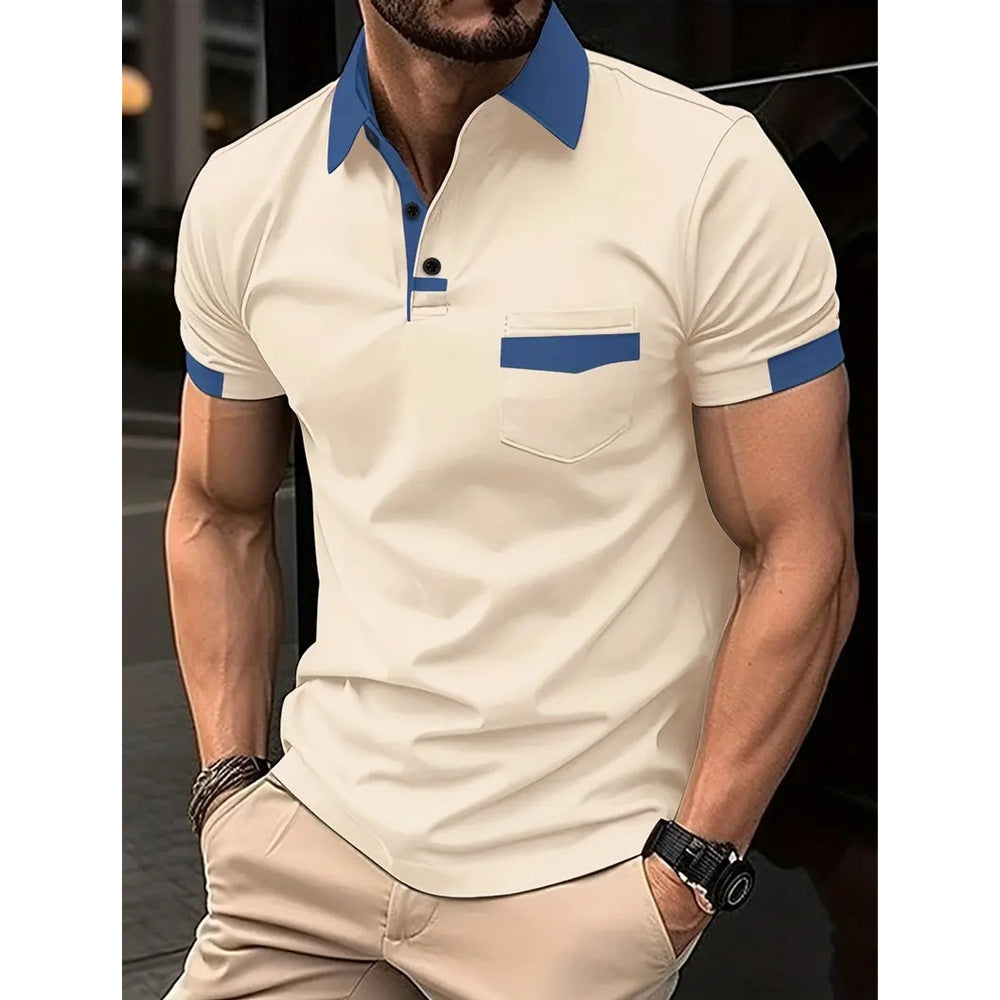👔✨【S-3XL】Elegantna nova muška ležerna polo majica s ovratnikom na spuštanje i gumbima, jednobojna.