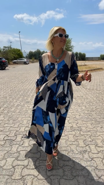 👗💖[S-5XL] 2024 nowa duża i elegancka sukienka trójkolorowa-3726560