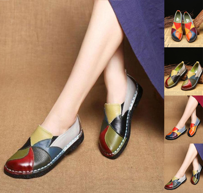 【Wielka wyprzedaż】Nowe damskie płaskie buty skórzane 2025✅Miękka skóra✅Antypoślizgowa podeszwa✅Wygodna i oddychająca wyściółka