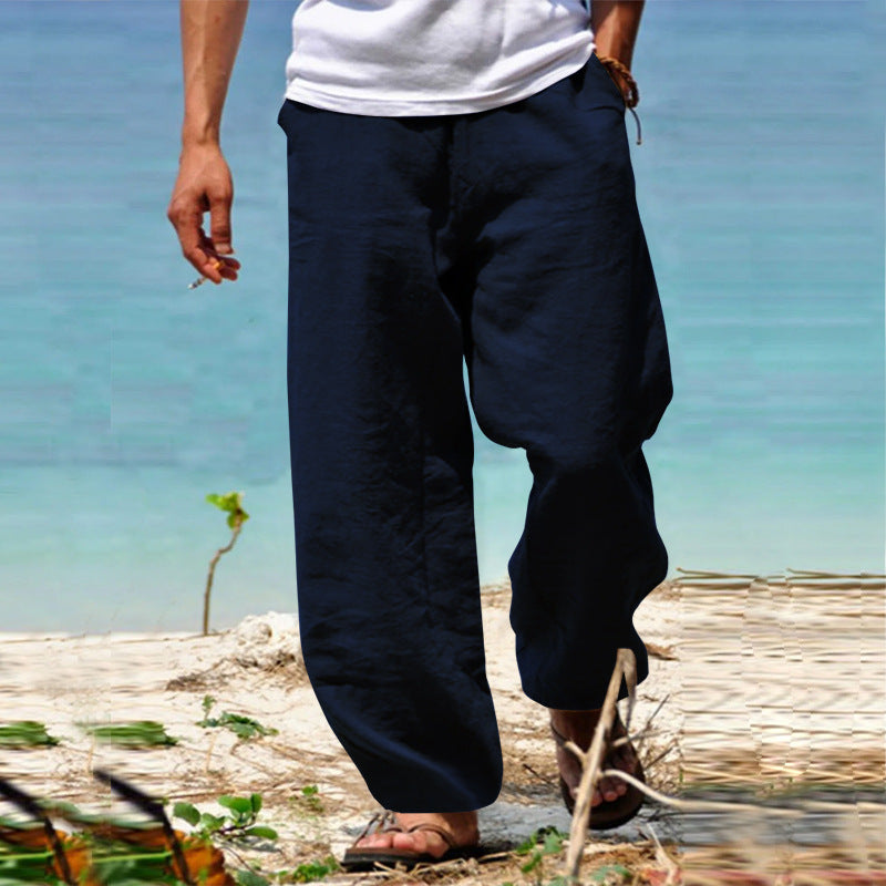 👖🕺【45% zniżki -S–5XL】😍Letnie męskie szerokie proste spodnie w dużym rozmiarze w jednolitym kolorze, ściągacz w pasie, swobodne, oddychające