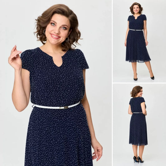 【S-5XL】2024 elegancka, wąska sukienka w kropki