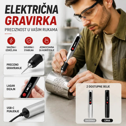 Izdržljiva, punjiva, višefunkcijska litij-ionska olovka za graviranje, namijenjena za ukrašavanje noktiju te električno poliranje i brušenje