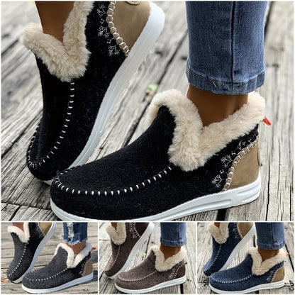 【36-43】2024 Nowe krótkie buty damskie z podszewką z pluszu 3767925
