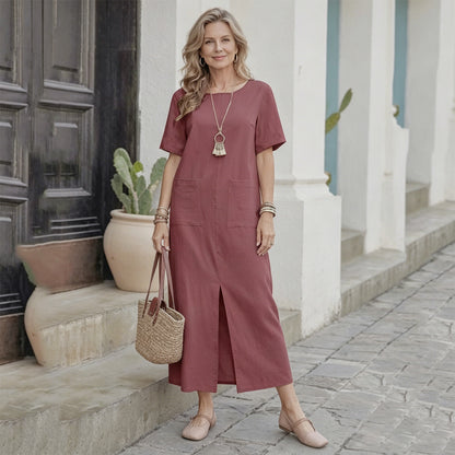 🌻 Popust -50% 🔥🔥【40-120 kg】Nova ženska haljina s cvjetnim printom, dvodijelna haljina s okruglim izrezom ✅Plaćanje pouzećem ✅2 artikla sa 70% popusta