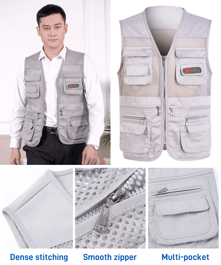 🔥 Praktyczna kamizelka z wieloma kieszeniami, dostępne rozmiary XL-4XL