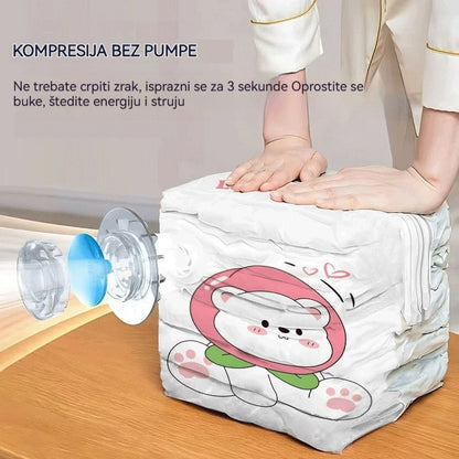 ✨🗃️ 5 komada za samo 29 € 💨 Velika stlačiva vakuumska vreća: ne zahtijeva pumpu, zaptivna, idealno štedi prostor za skladištenje u kući i u koferu ✈️