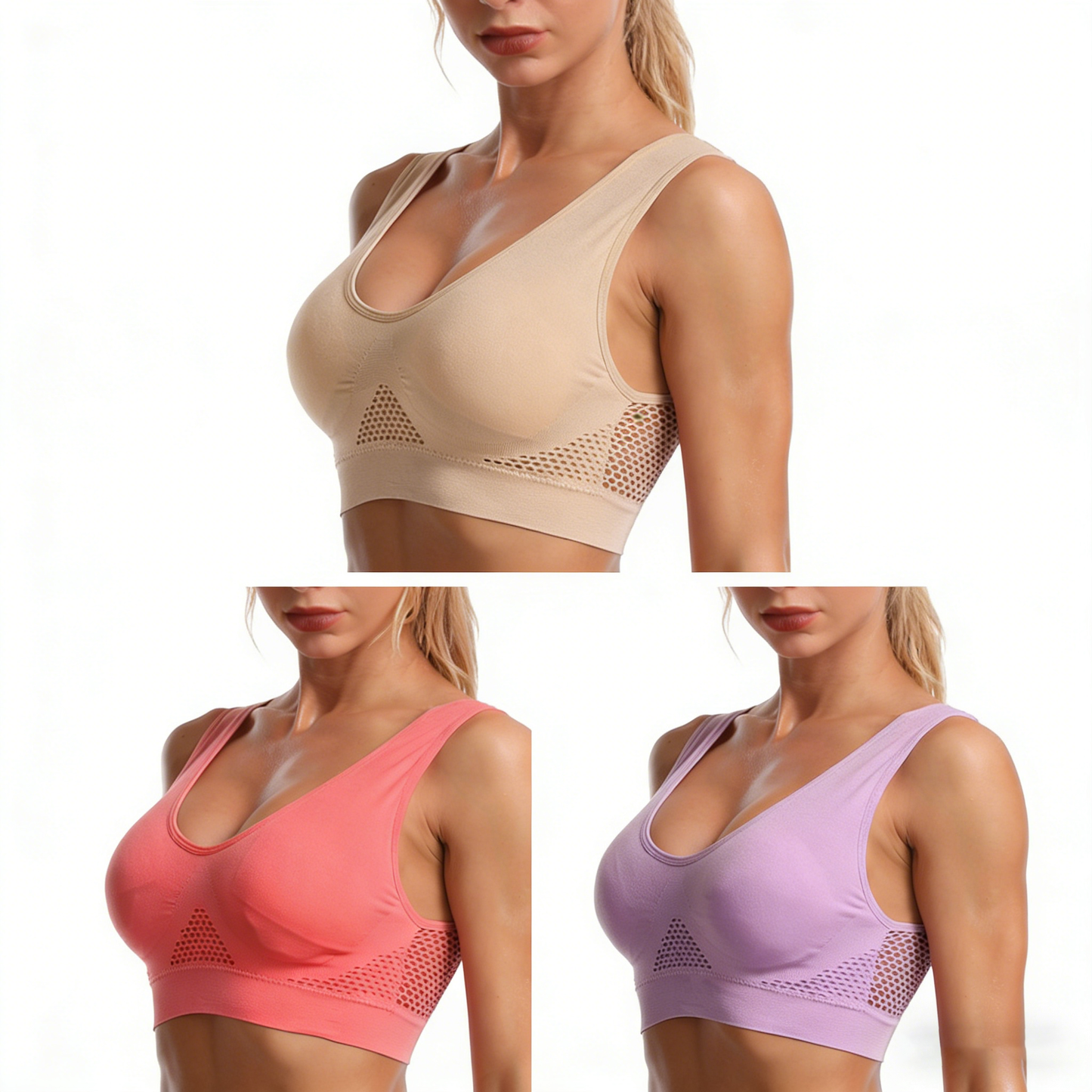 👙🌸️🔥3 sztuki🔥 Nowy, wygodny i oddychający biustonosz anty-luźny [40-125 kg]