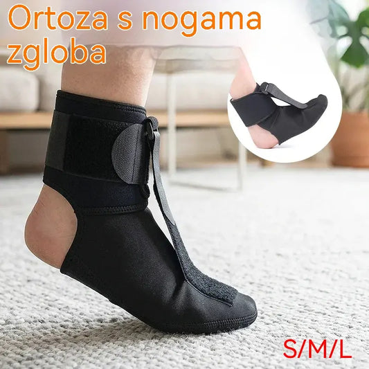 [Pakiranje od 2] Ortoze za spuštanje stopala i plantarni fasciitis – Podesiva potpora za gležanj, ispravlja inverziju/everziju, elastična traka i neklizajući potplat