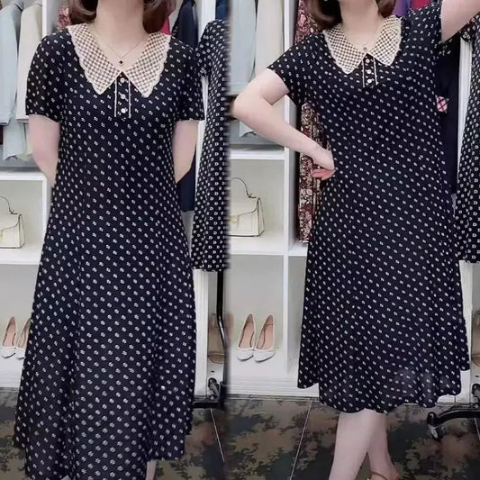 🔥 💞 【50% zniżki】👗🌹【M-4XL】 2025 nowa elegancka sukienka w kropki - miękka i wygodna - odpowiednia na wakacje