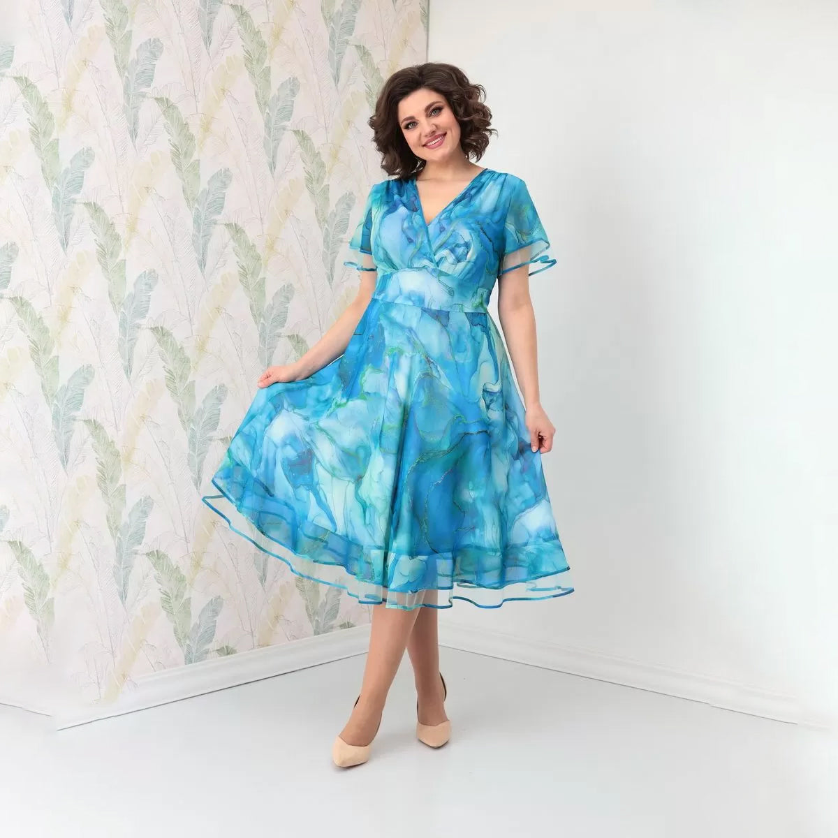 【S-5XL】2024 nowa, modna szyfonowa sukienka z nadrukiem_3612336