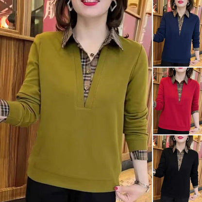 【50% rabatu na każdą sztukę】Nowa modna koszula jesienna 2025 w stylu warstwowym z naszywanym wzorem w kratę