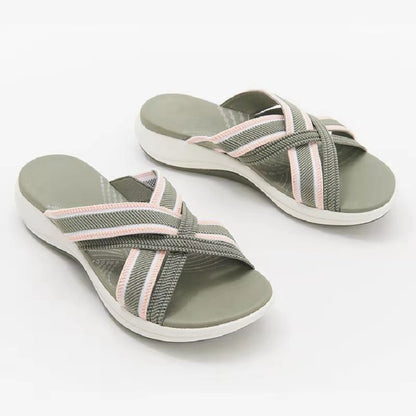 🔥【35-40】🍃👡 Ženske sandale s platformom i klinastim vrhom, okruglim vrhom, crossover stilom, prikladne za svakodnevno nošenje.