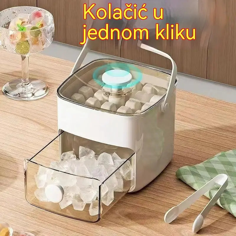💥🥤🧊Ledomat s funkcijom pohrane leda: proizvodi 48 kockica leda odjednom, poklopac otporan na curenje 🏖️✅