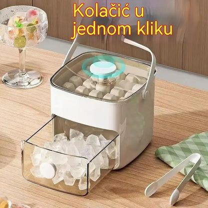 💥🥤🧊Ledomat s funkcijom pohrane leda: proizvodi 48 kockica leda odjednom, poklopac otporan na curenje 🏖️✅