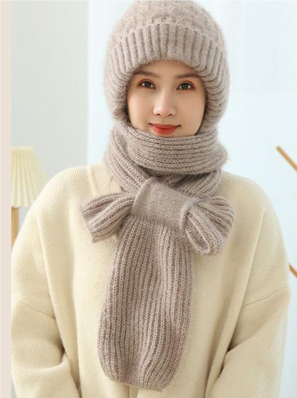 🔥37% ZNIŻKI - 【Czapka + Szalik】🔥🐏 Wysokiej jakości, przyjemny w dotyku, miękki i wiatroszczelny kaptur oraz szalik z wbudowaną ochroną uszu.3837631