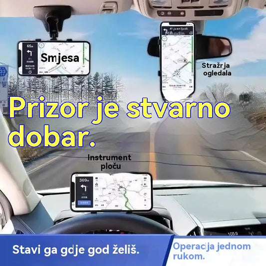 🚗📱Držač za telefon u automobilu koji se okreće za 360°, višenamjenski, može se rotirati vodoravno i okomito.